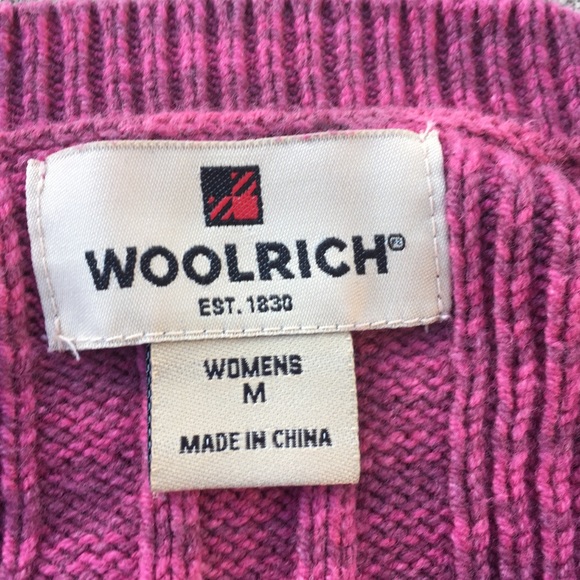 Woolrich cotton button front sweater in Berry - Picture 6 of 8